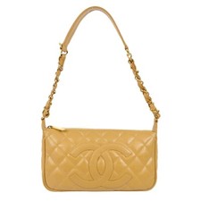 Chanel Beige Calfskin Chain Shoulder Bag 191039