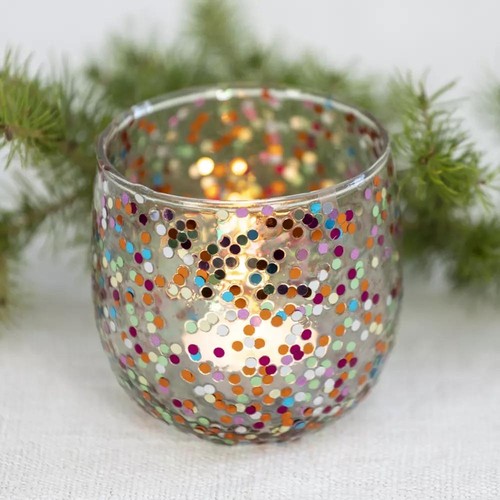 Confetti glass tea light - confetti,