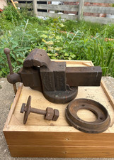 Antique Cast iron Prentiss Vise Co. Bull Dog VISE No 91 Bench Vise 3½" Jaws