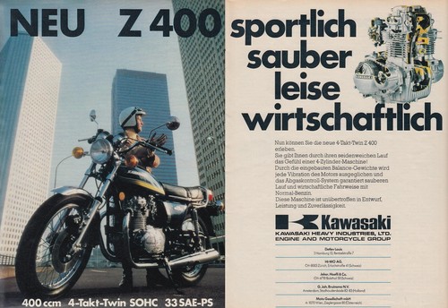 Kawasaki 400 advertising - kawasaki, z
