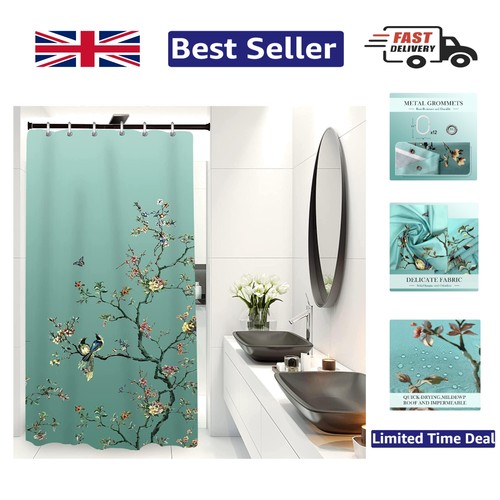 Elegant green bird - bird, floral