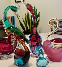 Vintage MCM  Art Glass bird job lot 