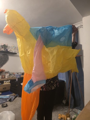 Blow duck riding costume - up,