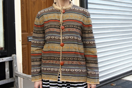 Knitted indian button front - knitted,