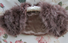 Mink Pink Brown FEATHER Fur Effect Jacket Shrug Bolero 8/10 by NEXT £45