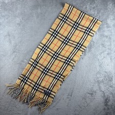 Burberry Of London Scarf Vintage 100% Lambswool Check Made In England Authentic