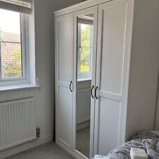 IKEA Wardrobe SONGESAND White Triple Door With Mirror and Shelves