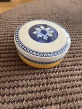 Beautiful Vista Alegre Portuguese Circular Porcelain Trinket Box