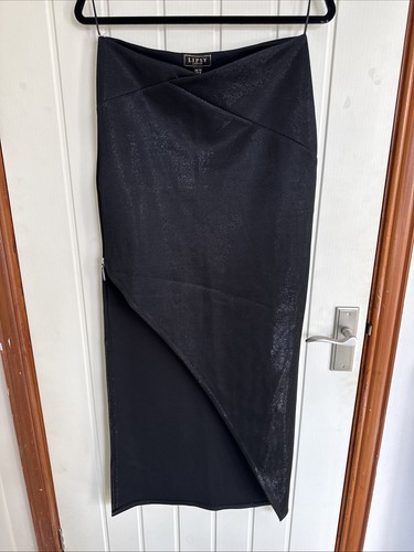 Long black shimmery skirt - long,
