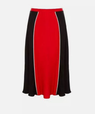 BNWT LULU GUINNESS Colour Block Serene Skirt in Black & Red Size UK 12 RRP £225