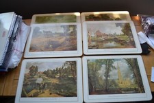 Set of 6 Cloverleaf Large Placemats - Constable Paintings - Cork Back - #LM
