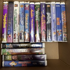 Lot of 27 VHS Disney Clam shell movies Mulan Bambi Beauty Beast Snow White Aladd