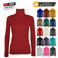 LADIES WOMENS POLO NECK ROLL