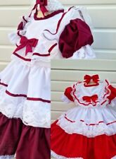 DREAM 0-5 years BABY GIRLS traditional netted frilly dress headband wine or red
