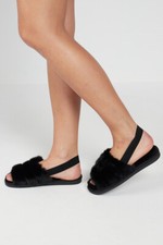 Womens Fluffy Fur Warm Sliders