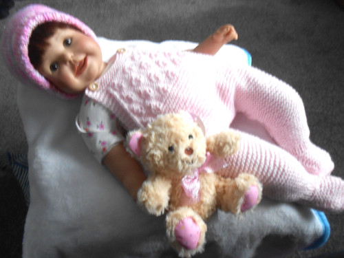 Hand knitted pink romper - knitted,