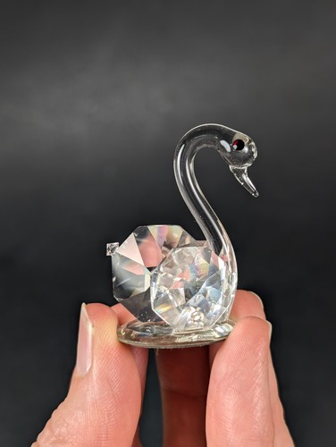 Miniature crystal swan box - crystal,