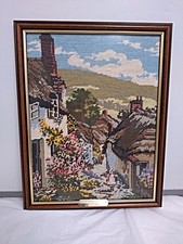 Vintage Wooden Framed Tapestry