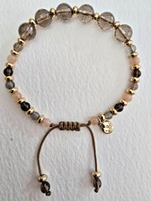 LOLA ROSE QUITE DAINTY BROWN SMOKEY QUARTZ & PEACH QUARTZ BRACELET - NWOT