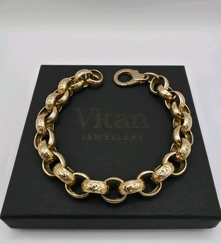 9ct gold belcher bracelet - gold,