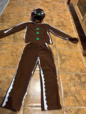 GINGERBREAD MAN DRESSING UP COSTUME OUTFIT AGE 7-9 YEARS BY SMIFFYS