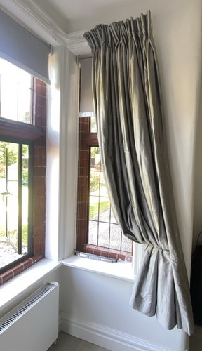 Pale grey slub - grey, curtains