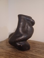 Vintage Large Art Pottery vase as a female torso-stoneware sculpture