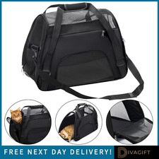 Black cat carrier bag large - black,