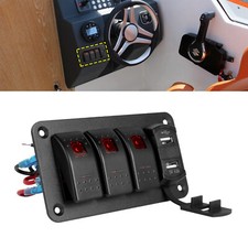 3 Gang Red LED Light Switch