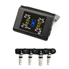 Tire Pressure Monitoring Safety Alarm System Solar Power Car TPMS W/4x Sensor