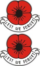 2 REMEMBRANCE SUNDAY POPPY CAR