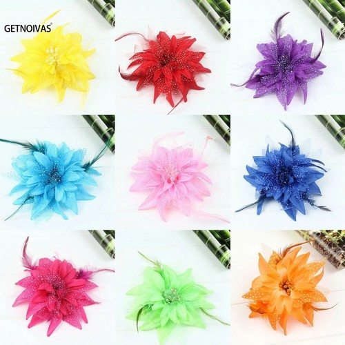 Flower feather fascinator - fascinator, hair