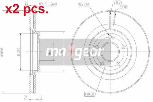Pcs front brake - pcs, rotos