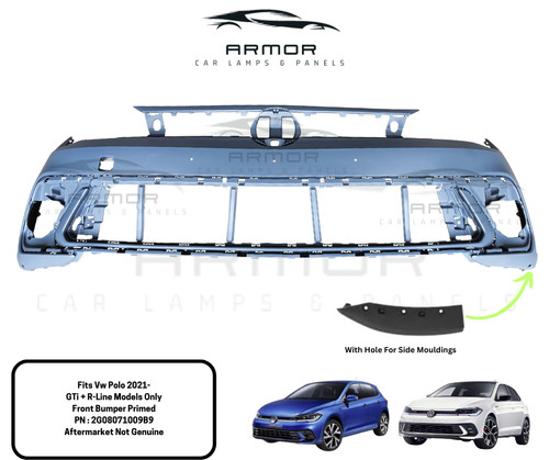 Front bumper primed for - front, vw