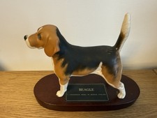 Beswick Connoisseur Large Matt Beagle (Wendover Billy) On Hardwood Base