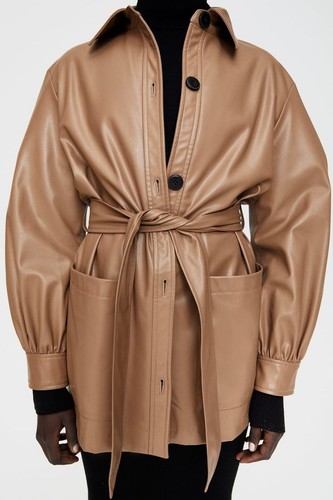 Zara faux leather contrast - zara,