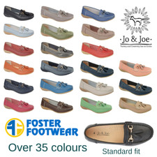 Jo & Joe Ladies Leather Nautical Loafers Flat Slip-on Shoes Cushioned Insole 3-9