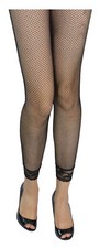 Fishnet Tights Footless Elasticated LACE Hem For Fashion & Dance Girl Women Size