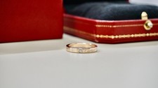 Cartier C de Cartier Rose Gold Wedding Band Size 51 Diamond Set 2017