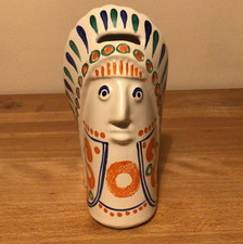 Rare Arthur Wood Indian Chief Money Box Piggy Bank Mid Century