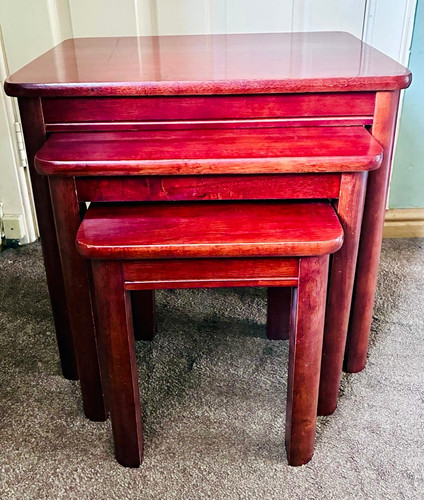 Set solid red - set, wooden