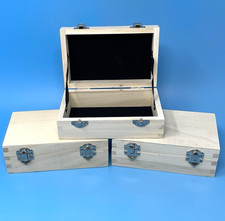 3 x Unfinished Wooden Display. Storage Box or Crafting Blank 16.3 x 10.4 x 5.7cm