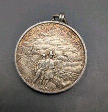 Antique 1914-1915 Silver Welsh Merionethshire School Attendance Medal Hallmarked