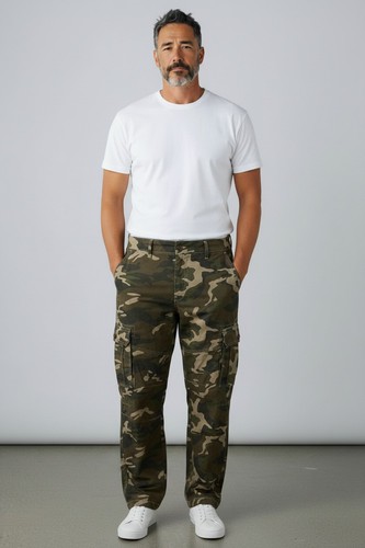 Men camouflage cargo trouser - camouflage,