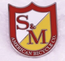 S&M American Bicycle Extreme Sports X BMX Metal Pin Badge Cycling Americana