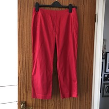 M&S Red Cotton Trousers Ladies