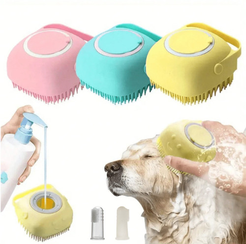 Pet bathing brush - bathing,