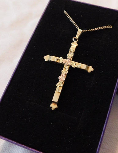 Antique 12k gold filled - 12k, cross