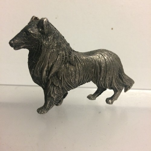 Vintage pewter collie - collie, dog