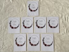 8 x Wedding Table Numbers Dusky Pink and Burgundy